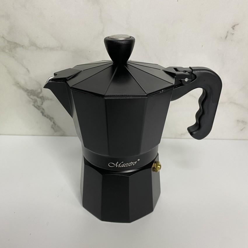 Гейзерная кофеварка Maestro MR-1666-300-2 алюминиевая 150 мл Black (2026410310) - фото 2 Гейзерная кофеварка Maestro MR-1666-300-2 алюминиевая 150 мл Black (2026410310) - фото 2