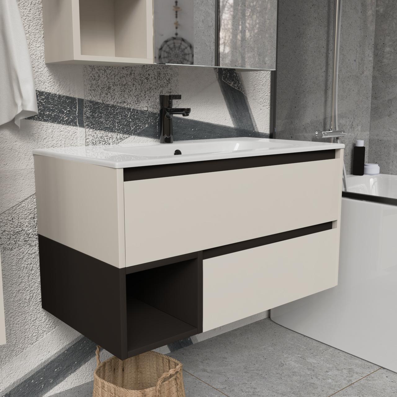 Тумба підвісна з раковиною MVK Vostok Craft 100 В2 1000х450х530 мм Кашемір (c2100km) - фото 2 Тумба підвісна з раковиною MVK Vostok Craft 100 В2 1000х450х530 мм Кашемір (c2100km) - фото 2