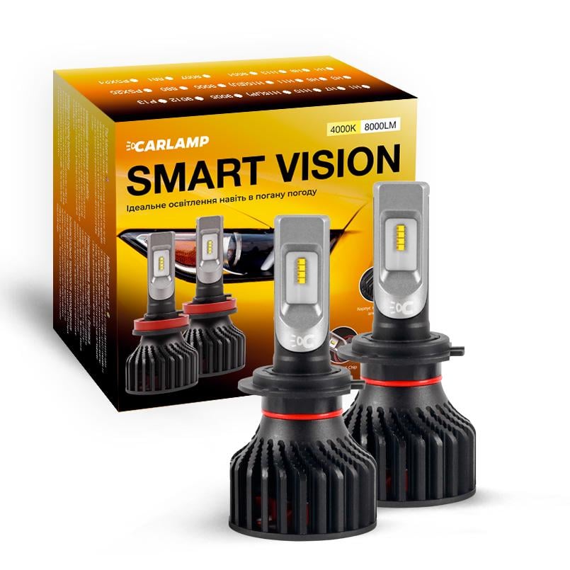 Автолампи світлодіодні Carlamp H7 Smart Vision Led 8000 Lm 4000 K (SM7Y)