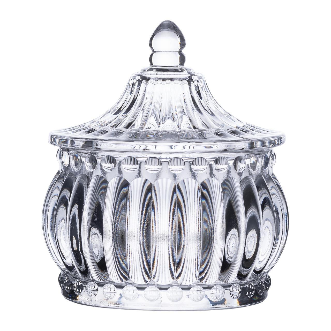 Конфетница стеклянная c крышкой в восточном стиле HP-YH-2 Ø 8 см (A-033605)