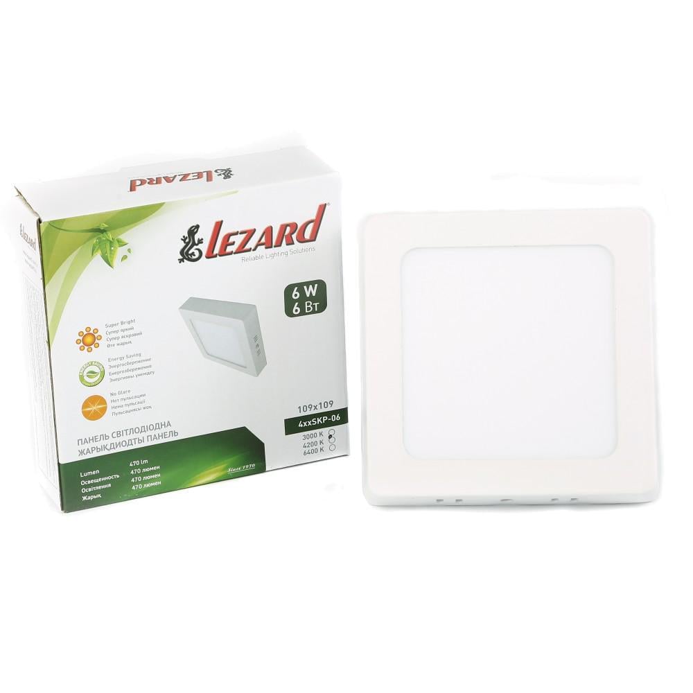 LED-панель накладная квадратная 6 Вт 110х110 6400K 470 Lm (464SKP-06)
