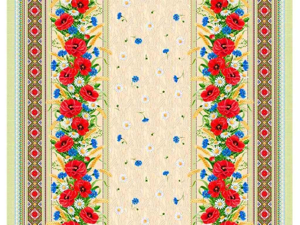 Скатерть Платки-Опт Мак-колосок 220х150 см льняная (479237)