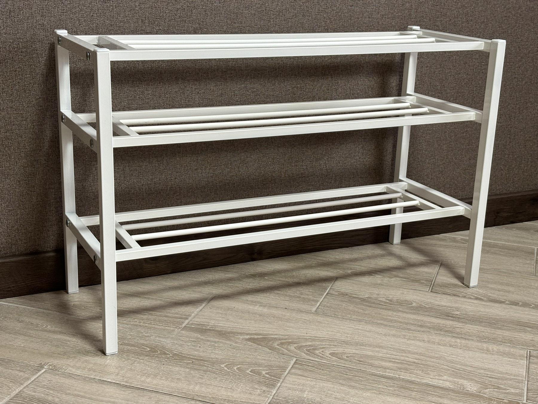 Полиця для взуття R-3 металева розбірна 80 см Білий - фото 7