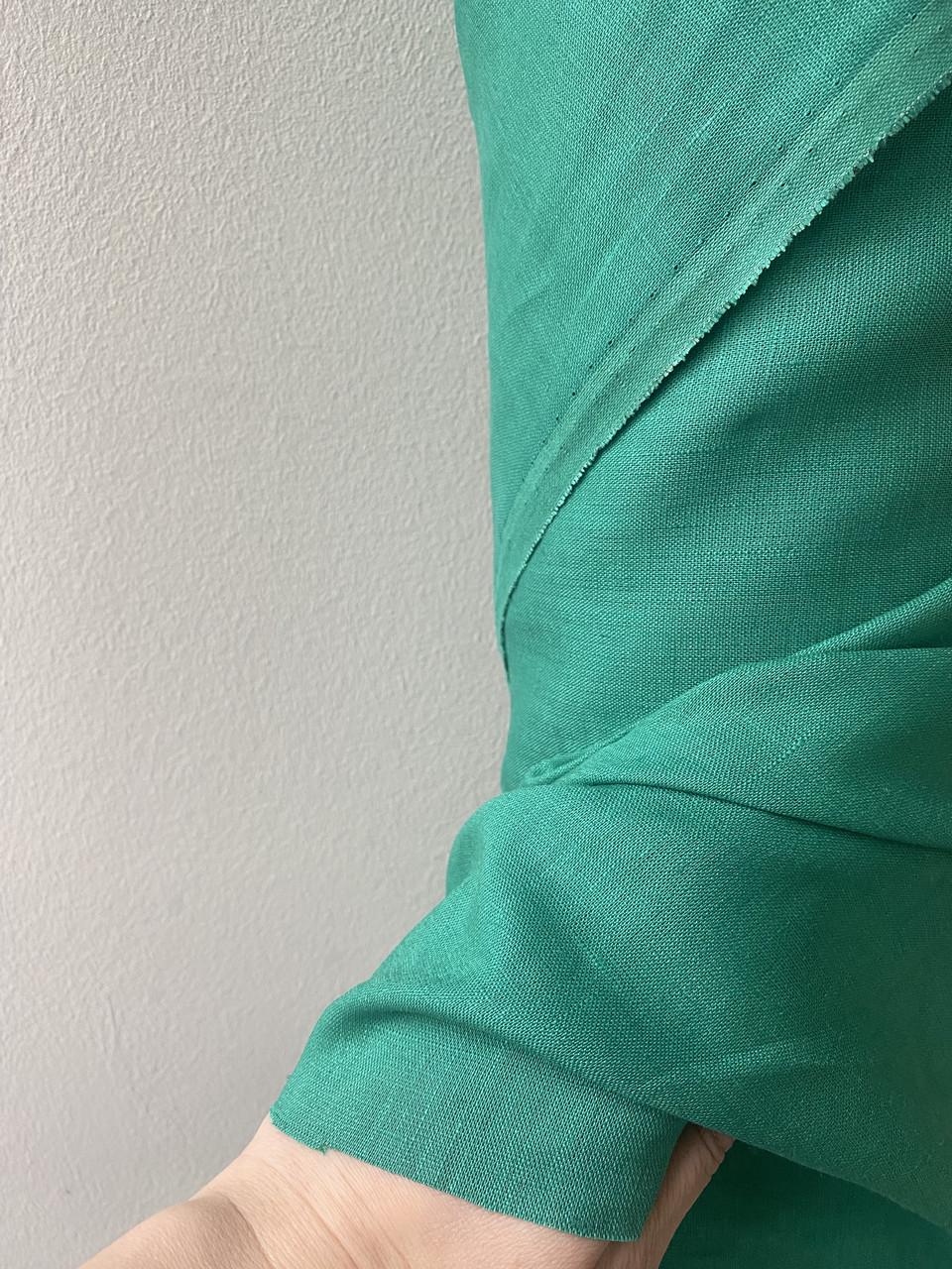 Ткань рубашечно-платьевая LINEN PLUS 100% лен 143 см 1788 Зеленый - фото 7 Ткань рубашечно-платьевая LINEN PLUS 100% лен 143 см 1788 Зеленый - фото 7