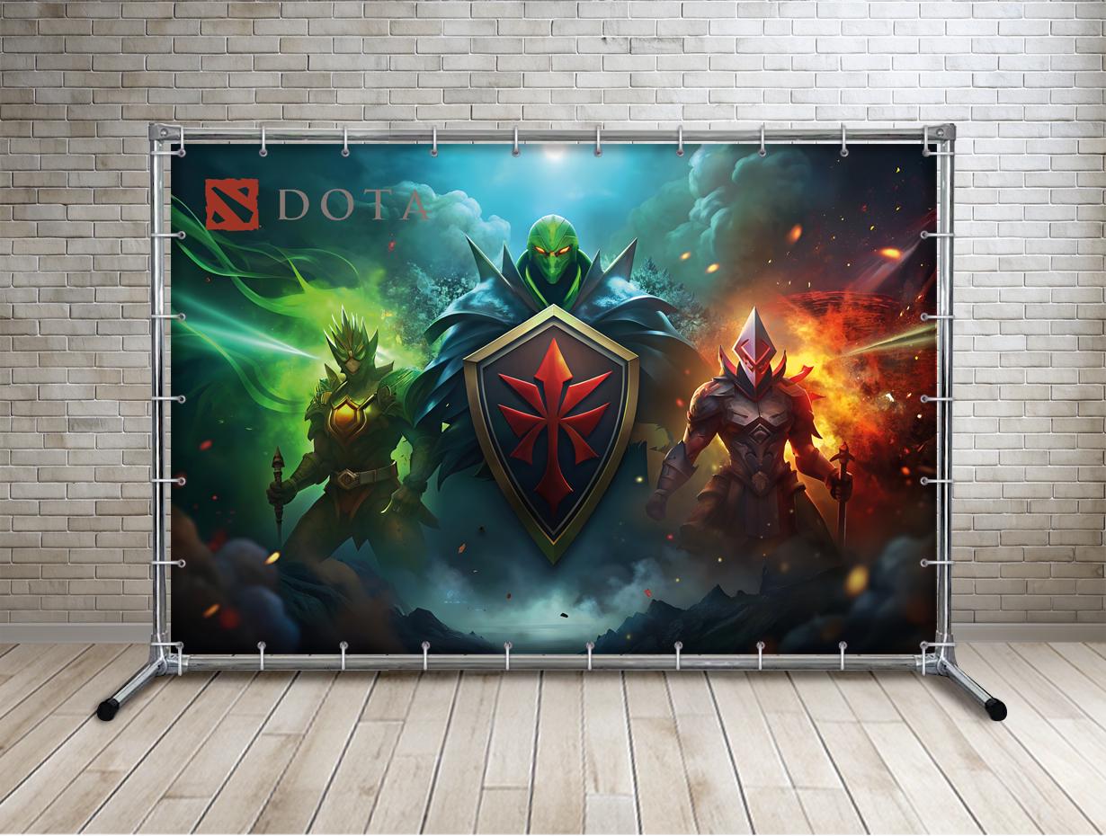 Баннер для фотозоны Игровые персонажи 15 Dota-2 2х3 м - фото 2