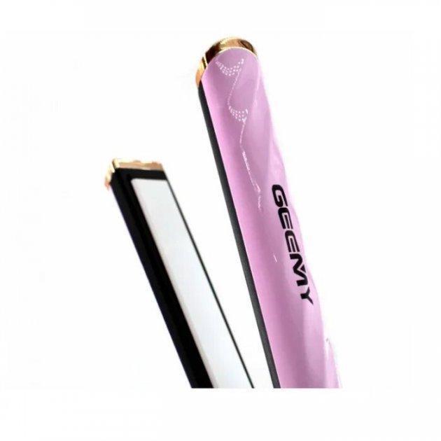 Плойка для выпрямления волос Xo Geemy GM-490 с дисплеем и регулировкой температуры Розовый (15136) - фото 5 Плойка для выпрямления волос Xo Geemy GM-490 с дисплеем и регулировкой температуры Розовый (15136) - фото 5