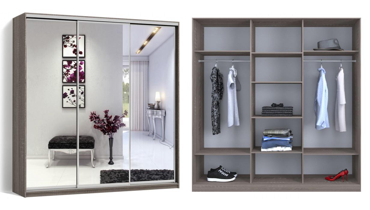 ᐉ Шкаф-купе Luxe 3 двери Зеркало/Зеркало/Зеркало CLS-I 2300x2300x600 мм ...