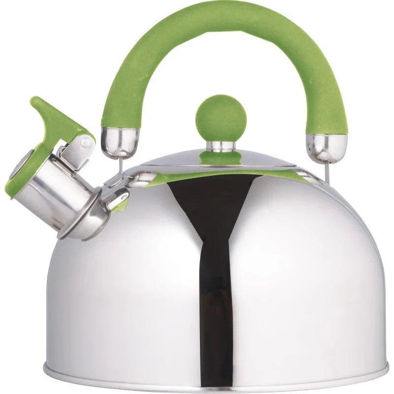 Чайник для плити н/ж сталь зі свистком та нейлоновою ручкою 2,5 л Зелений (MX-12386Q) - фото 1