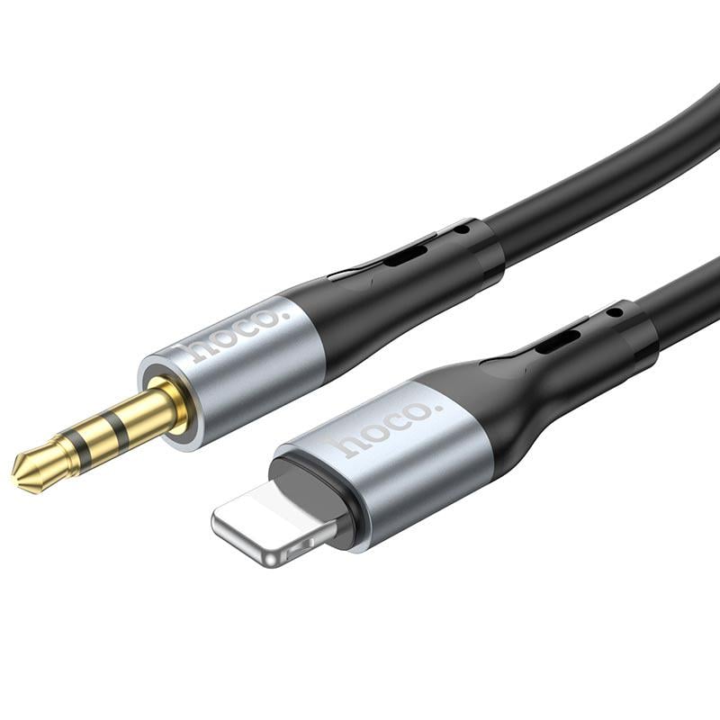 Кабель Hoco AUX 3,5 мм to Lightning silicone digital audio conversion cable UPA22 1 м Black (568690) - фото 2