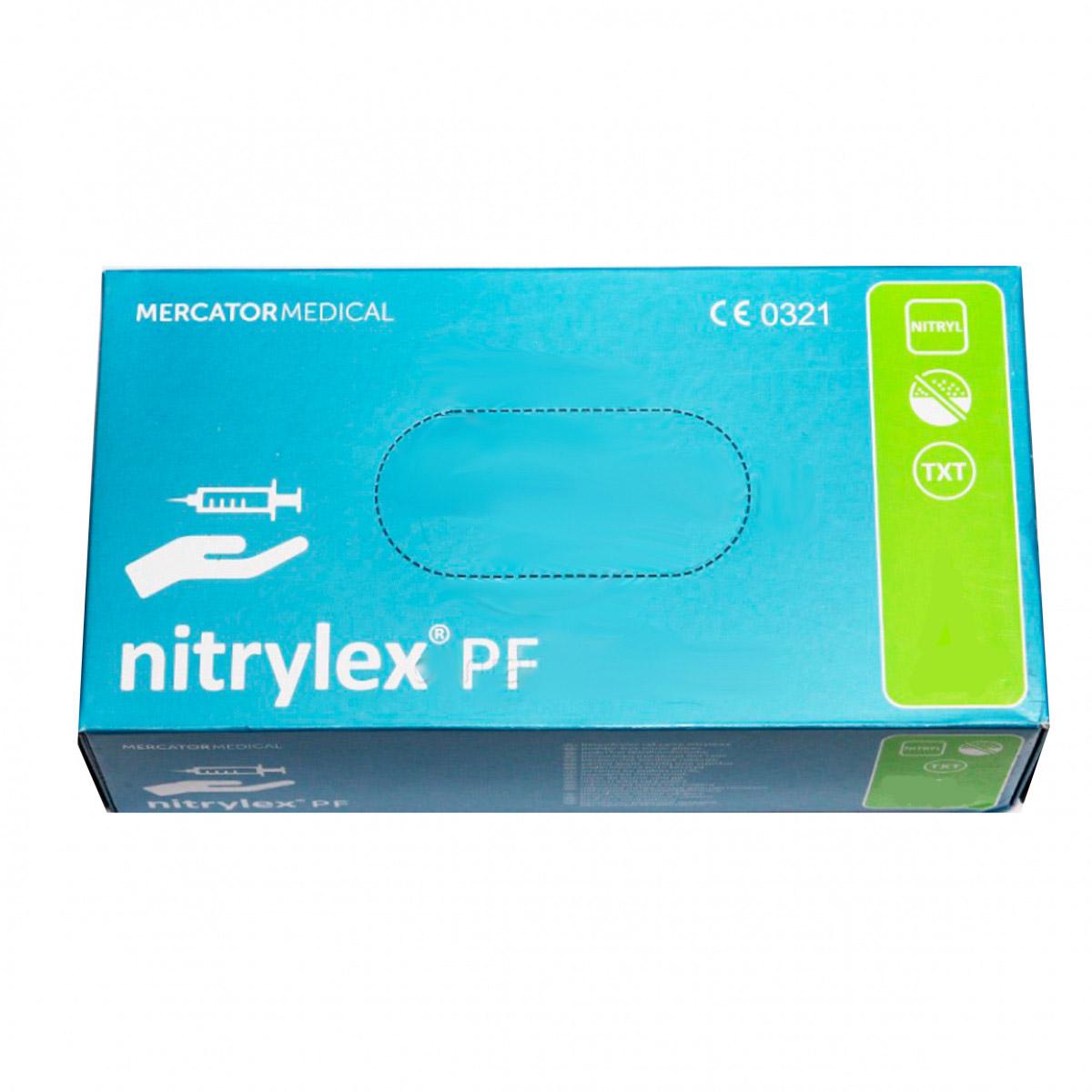 Перчатки Nitrylex PF нитриловые/нестерильные/неприпудренные р. М 100 шт. Голубой