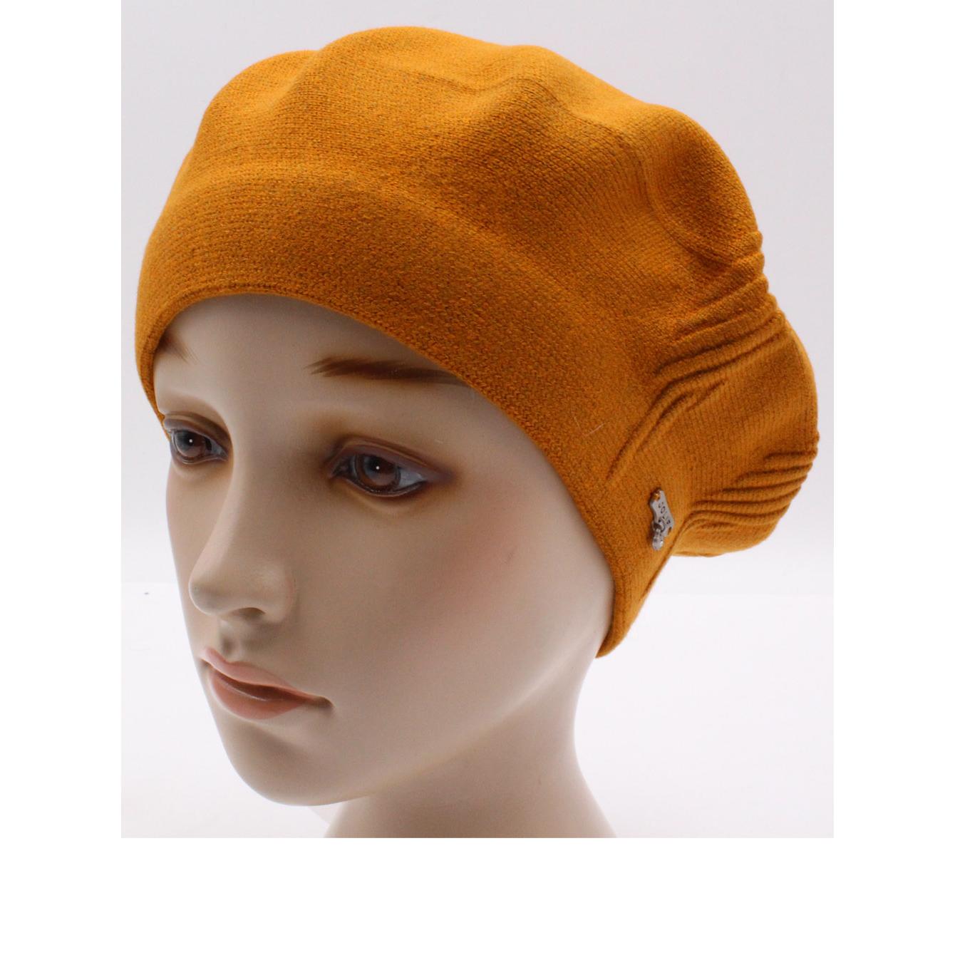 Берет жіночий вовняний Leks Магма one size Гірчичний