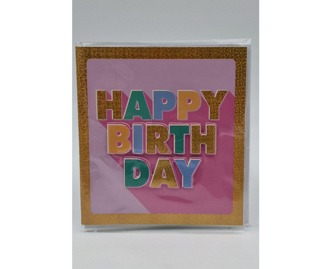Листівка вітальна Happy Birthday з блискучою рамкою (500127) Листівка вітальна Happy Birthday з блискучою рамкою (500127)