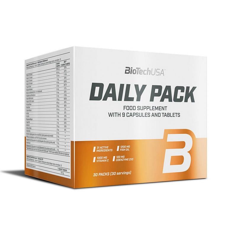 Мультивитамины и минералы с омега-3 и метилфолат BioTech Daily Pack 30 пакет.