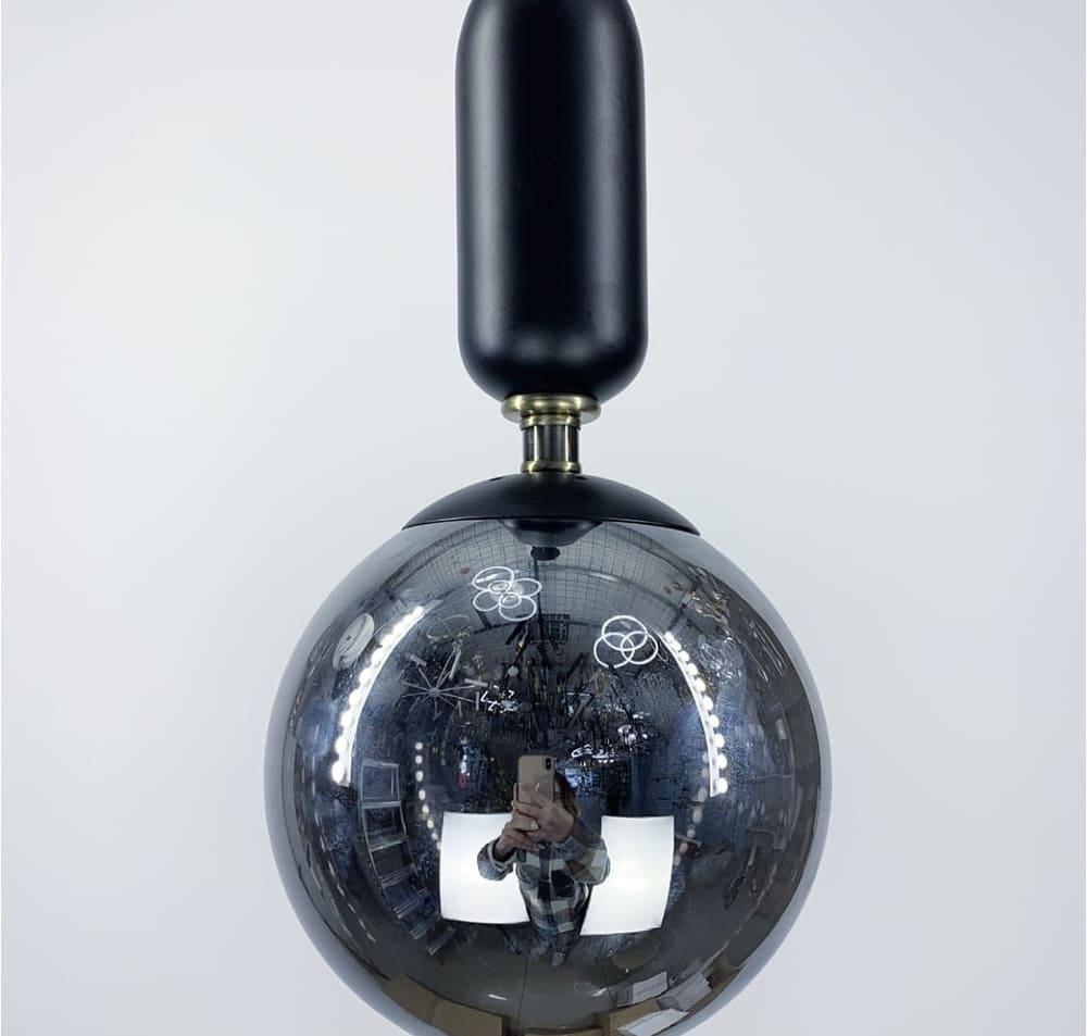 Підвісний світильник LineF з об'ємним плафоном Чорний/Графітовий (12015/1 BK+GR) - фото 2