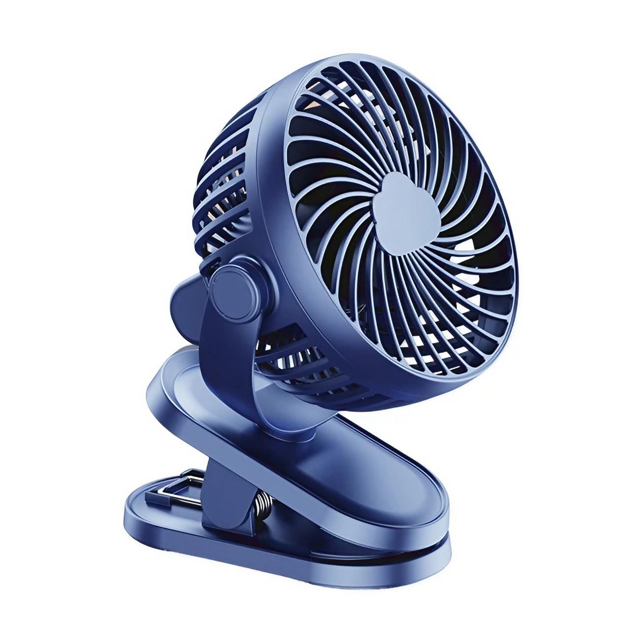 Вентилятор міні акумуляторний настільний/на прищепці Синій (VNTPRS-BLU-0839) - фото 1