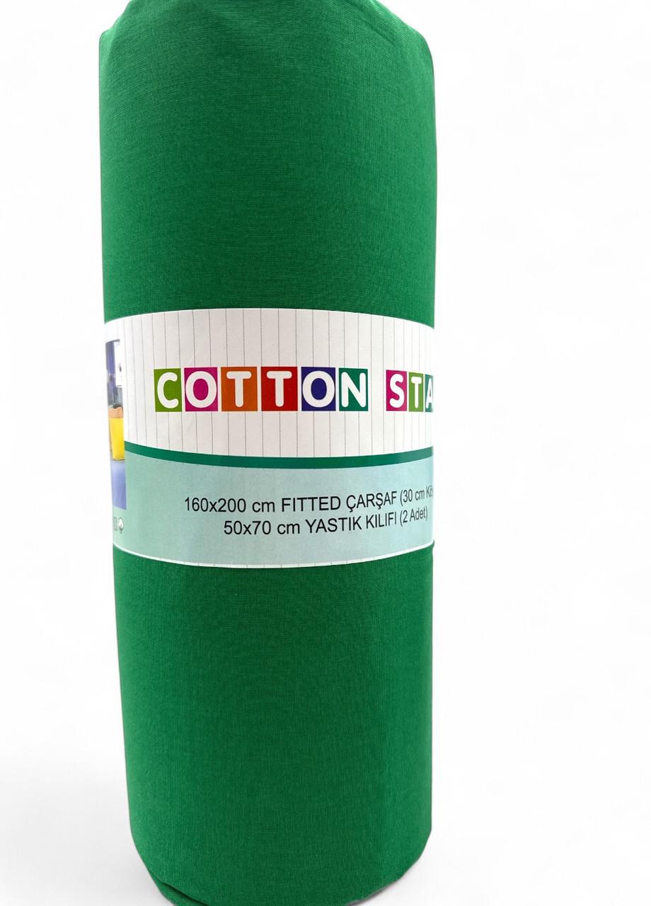 Комплект постільної білизни Cotton Star 1 простирадло/2 наволочки без підковдри Зелений (2740754900) - фото 1 Комплект постільної білизни Cotton Star 1 простирадло/2 наволочки без підковдри Зелений (2740754900) - фото 1