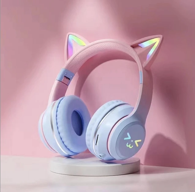 Наушники bluetooth Catear JST-BT035 с кошачьими ушками и RGB подсветкой (2398525940)