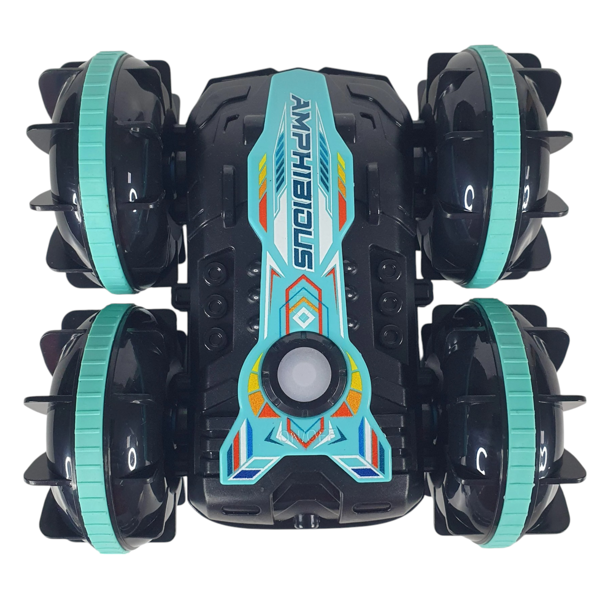 Радиоуправляемый полноприводный автомобиль-амфибия для трюков с пультом (AB-3566-Turquoise)