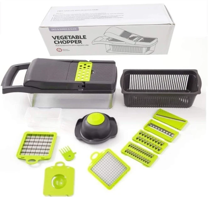 Овощерезка Veggie Slicer 14в1 ручной комбайн для нарезки и шинковки (1856464318)