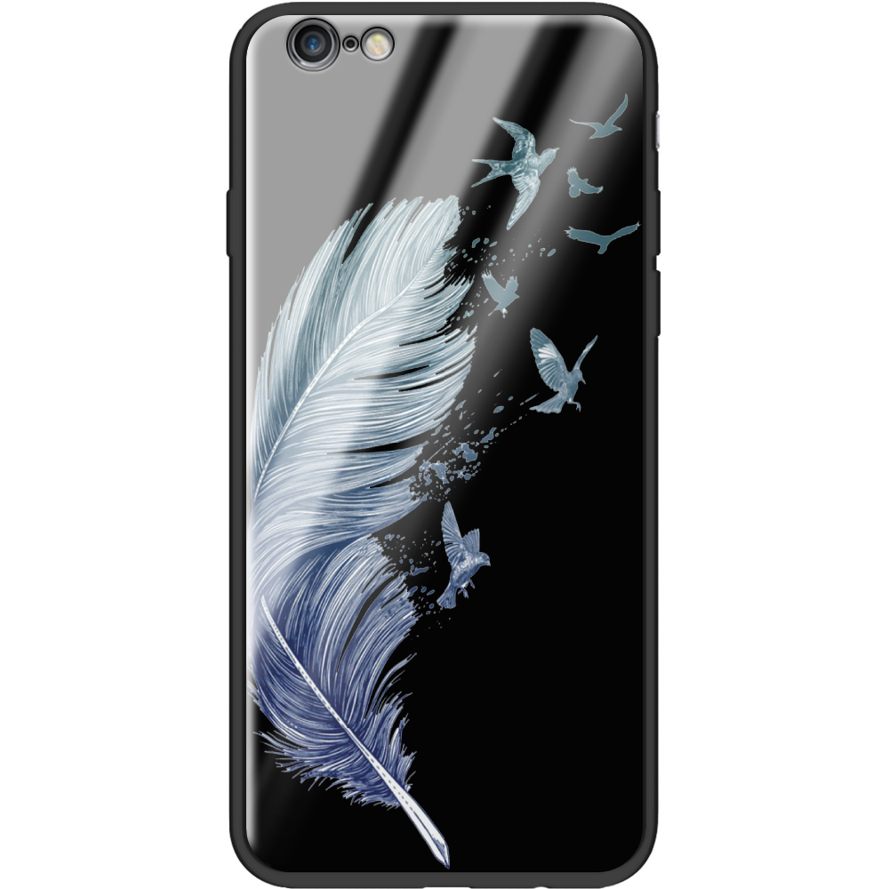 Чехол Boxface iPhone 6 Feather Черный силикон со стеклом (24523-cc38-37731)