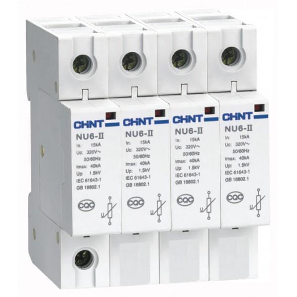 Обмежувач перенапруги CHINT NU6-II 4Р 40кА 460В (213595)