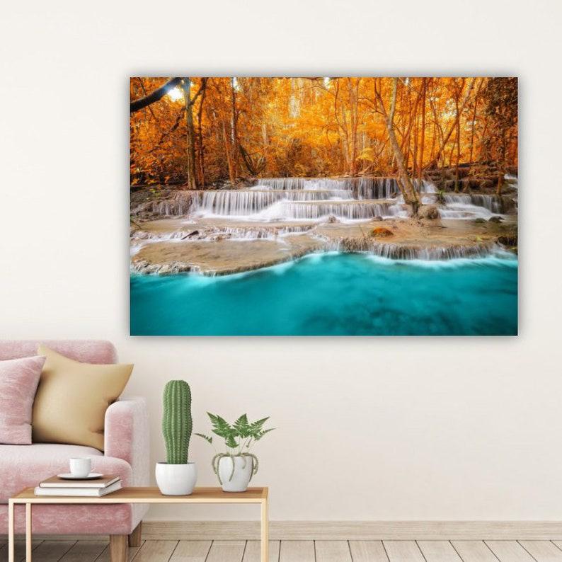 Картина на холсте KIL Art Лесной водопад 81x54 см (322)