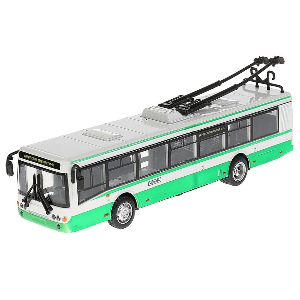 Троллейбус инерционный PlaySmart Автопарк зеленый металлический (IM-176-M-944)