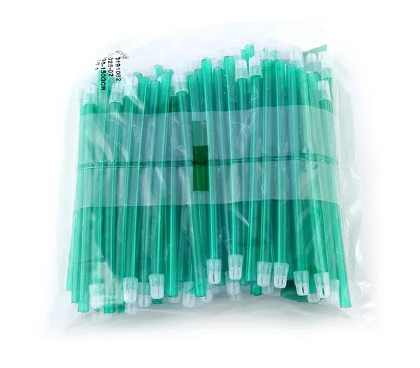 Стоматологические насадки одноразовые для слюноотсосов с прозрачным съемным наконечником 100 шт. Зеленый (810032)