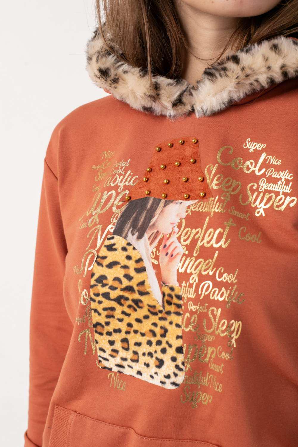 Костюм женский с брюками S Темно-оранжевый (88931) - фото 3 Костюм женский с брюками S Темно-оранжевый (88931) - фото 3