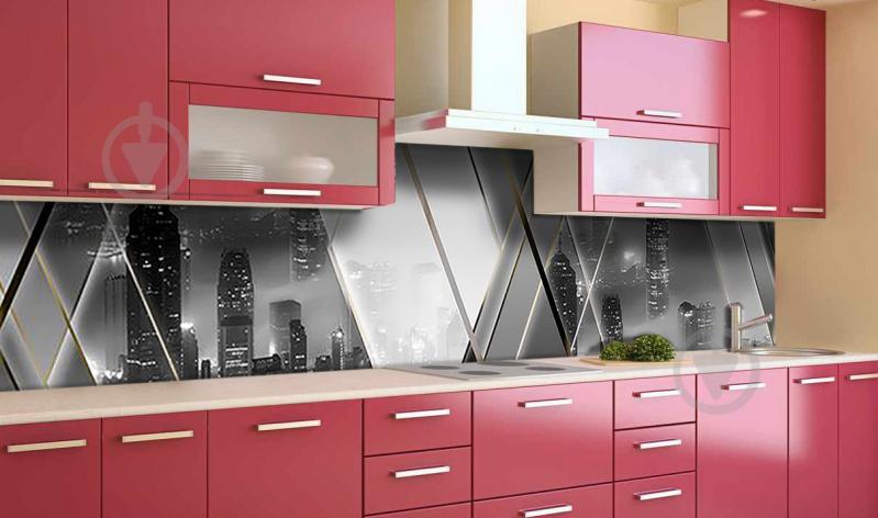 Наклейка виниловая кухонный фартук Zatarga "Зеркальный Город" 600х3000 мм