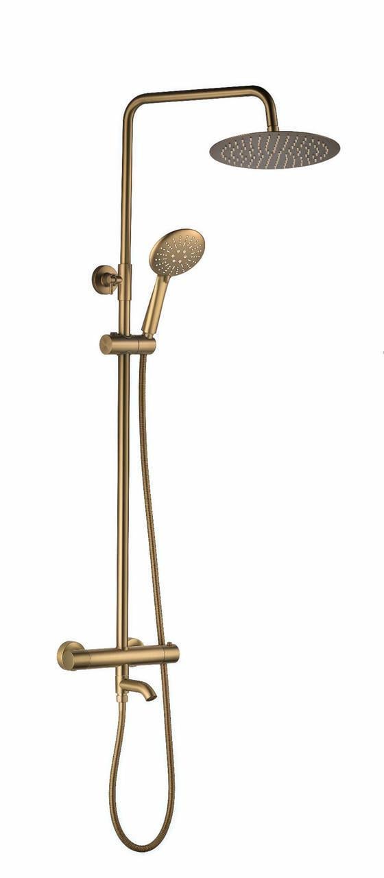 Душевый гарнитур VBI MILANO BRUSHED GOLD с термостатом и изливом (2763636549)