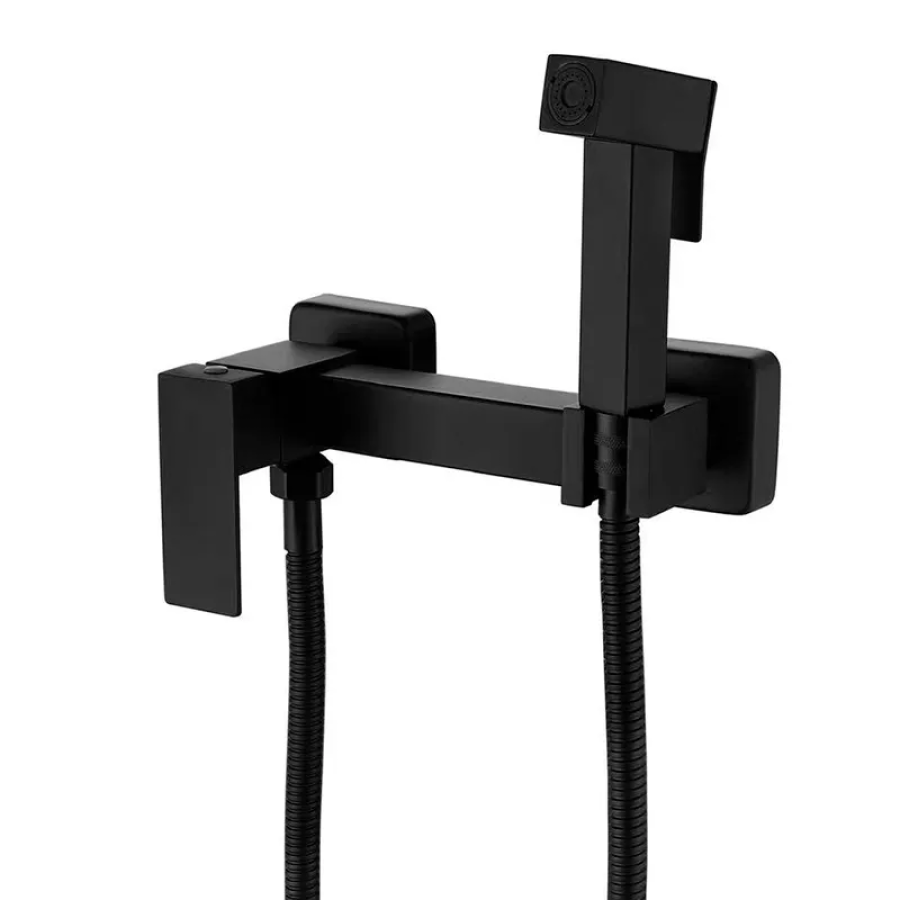 Смеситель для гигиенического душа Zerix KUB-222 из нержавеющей стали Black (ZX4857)
