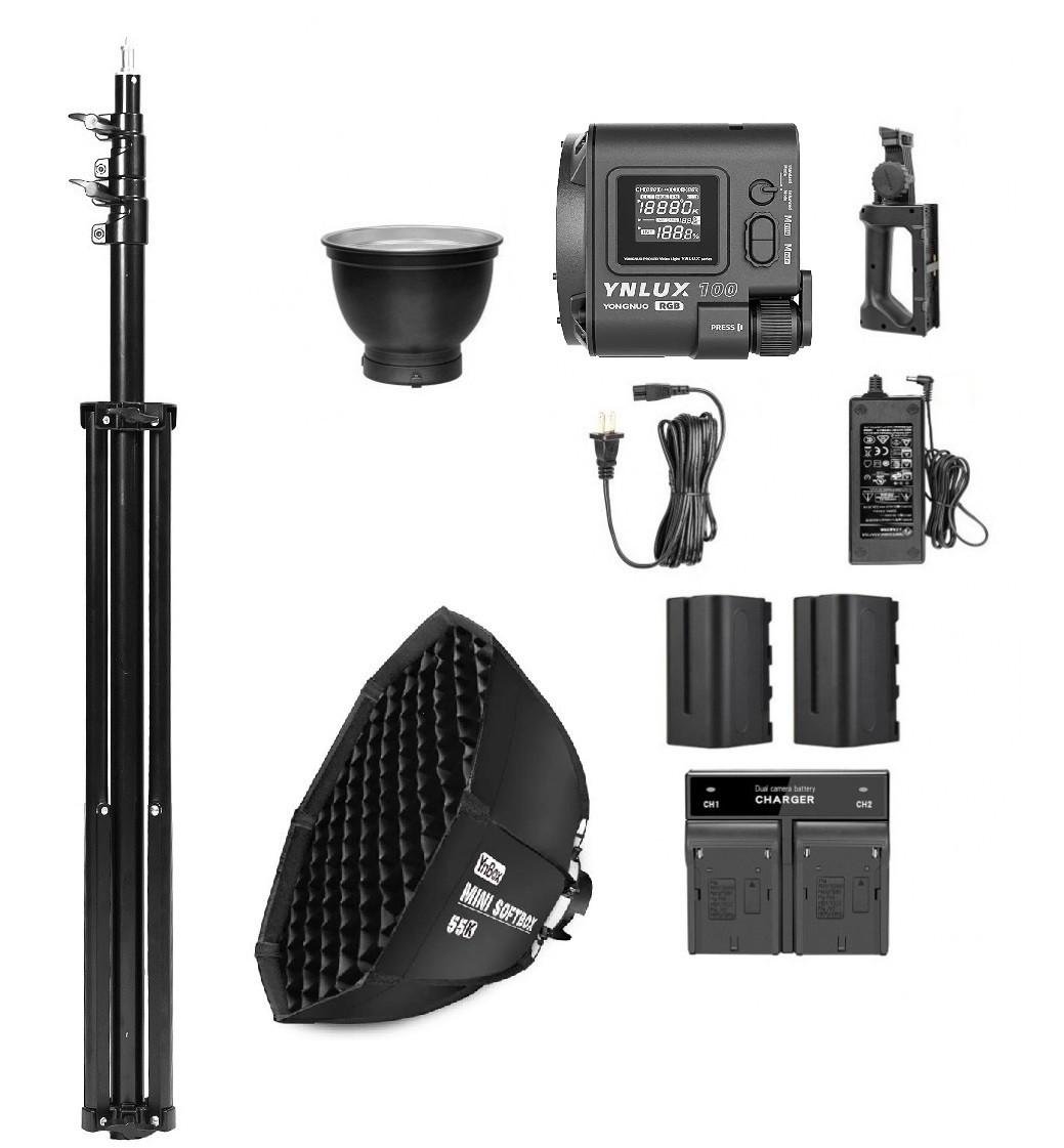 Комплект XL LED-свет Yongnuo YNLUX100 RGB KIT/стойка 2,8 м/софтбокс 55 см/2хNP-F750/зарядное