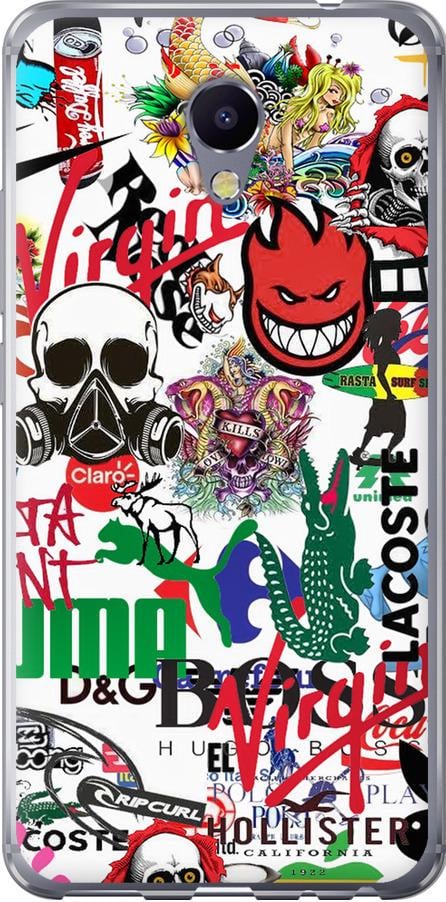 Чехол на Meizu M5 Note Many different logos (4022u-447-42517)