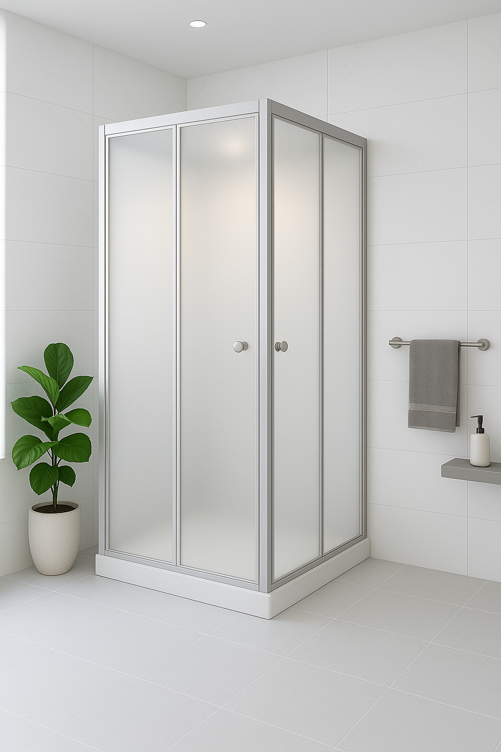 Душевая кабина KO&PO матовое закаленное стекло 80x80х195 см поддон 15 см (C10224)