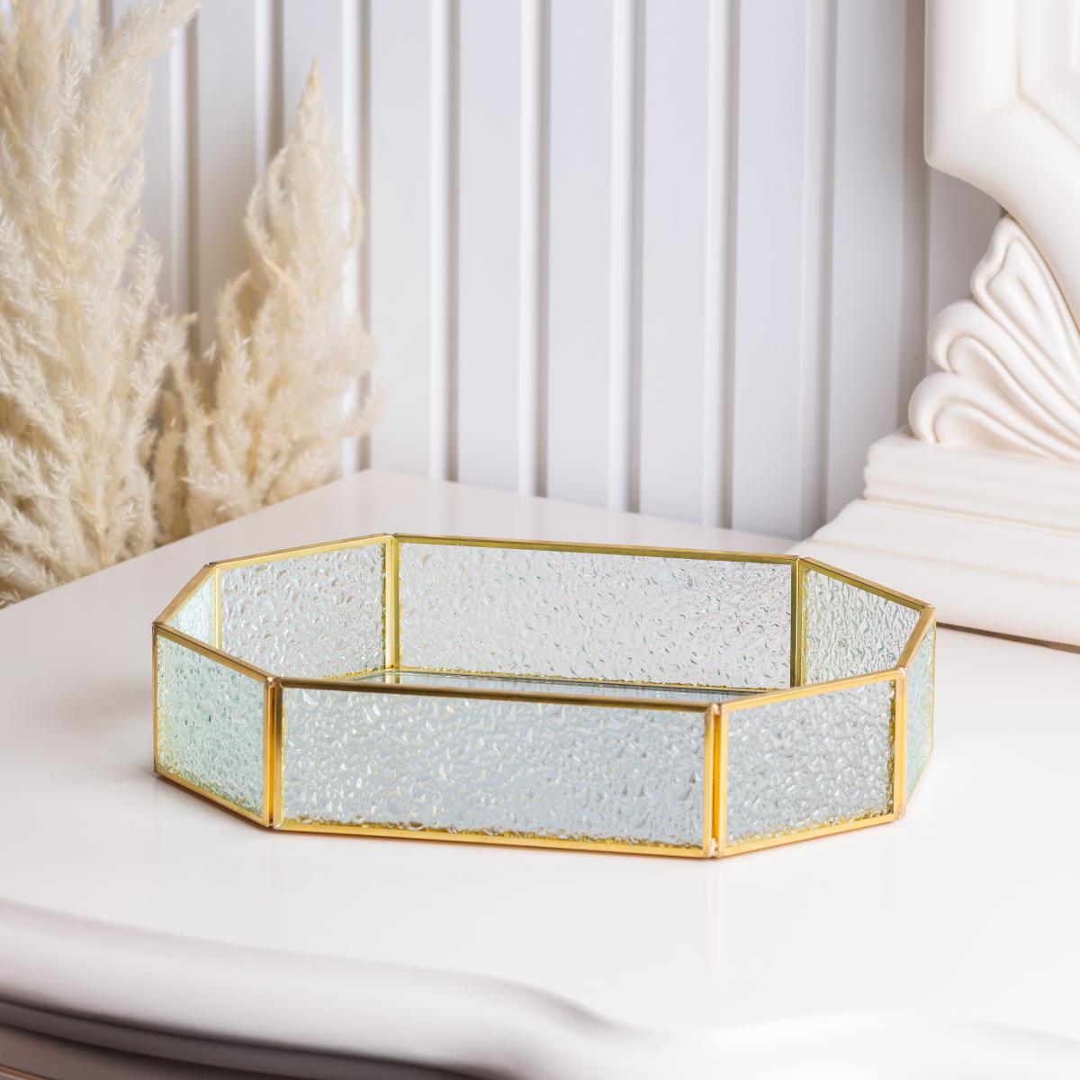 Піднос декоративний для косметики та прикрас із дзеркальною основою 25х18 см (HP418) - фото 4 Піднос декоративний для косметики та прикрас із дзеркальною основою 25х18 см (HP418) - фото 4