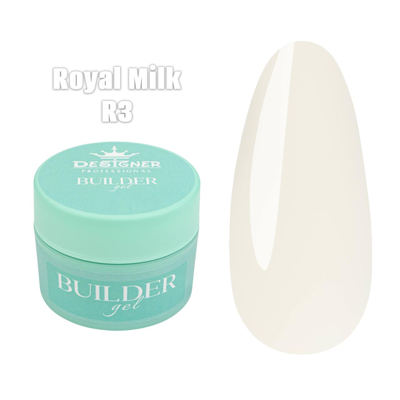 Моделирующий гель Builder Gel Дизайнер для наращивания и укрепления ногтей 15 мл R3-Royal Milk