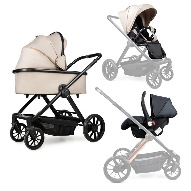 Коляска Ninos Estrella 3в1 з авто кріслом Beige/Black (NE3V12024BGB)