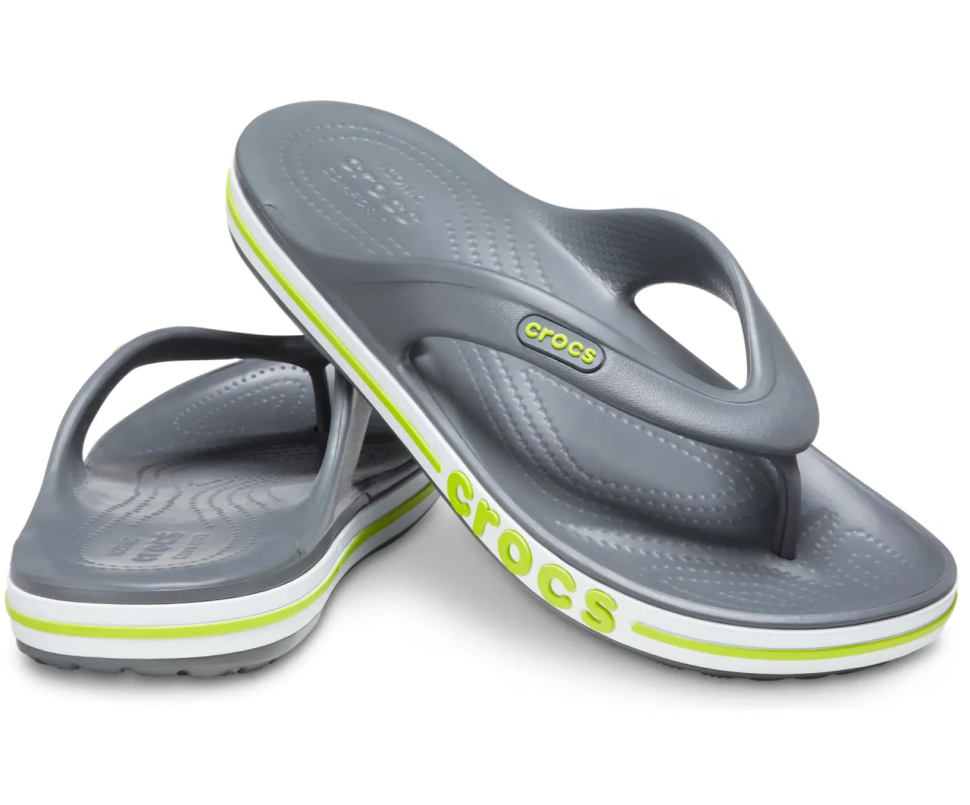 В'єтнамки Crocs Bayaband Flip Slate Lime Punch р. 38-39 Сірий (19464)