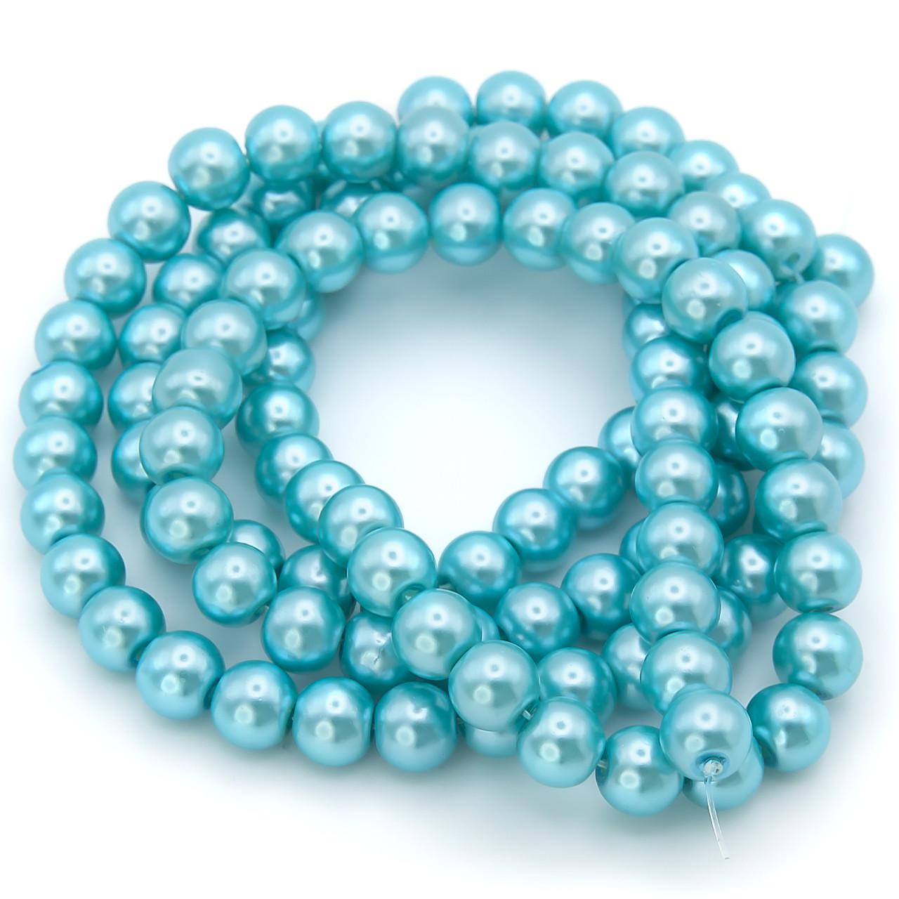 Бусины стеклянные на нитке под жемчуг 10 мм 80 см 90 шт. Голубой (БЖ0010ш48) Бусины стеклянные на нитке под жемчуг 10 мм 80 см 90 шт. Голубой (БЖ0010ш48)