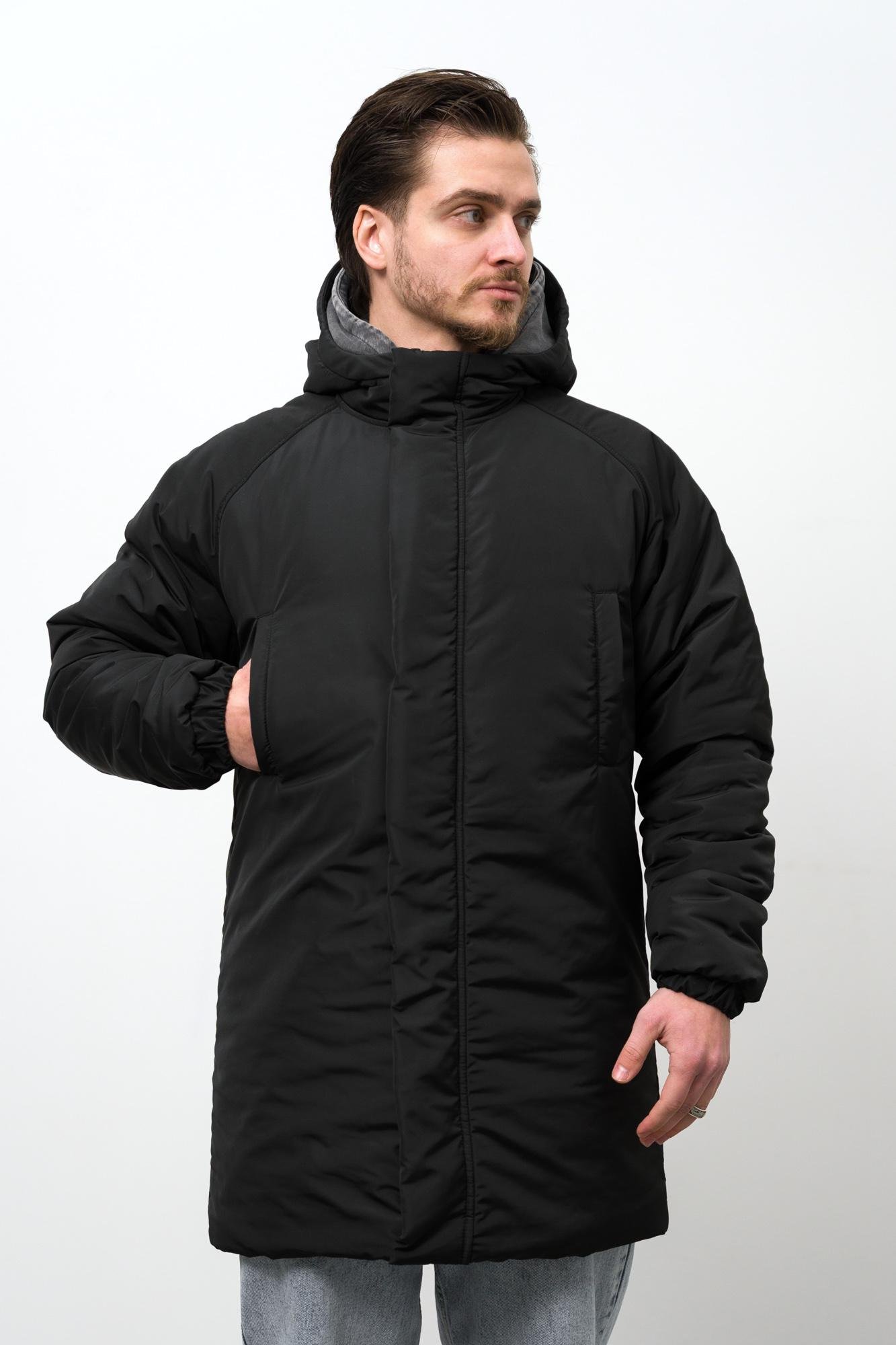 Куртка-парка зимова чоловіча Without Snowman подовжена 2XL/3XL Black (XXL 8056126 8056127) - фото 3 Куртка-парка зимова чоловіча Without Snowman подовжена 2XL/3XL Black (XXL 8056126 8056127) - фото 3