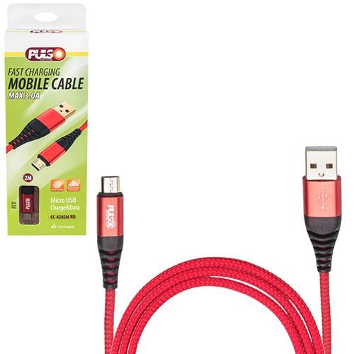 Кабель PULSO USB-Micro USB 3А 2 м Red (CC4202M RD)