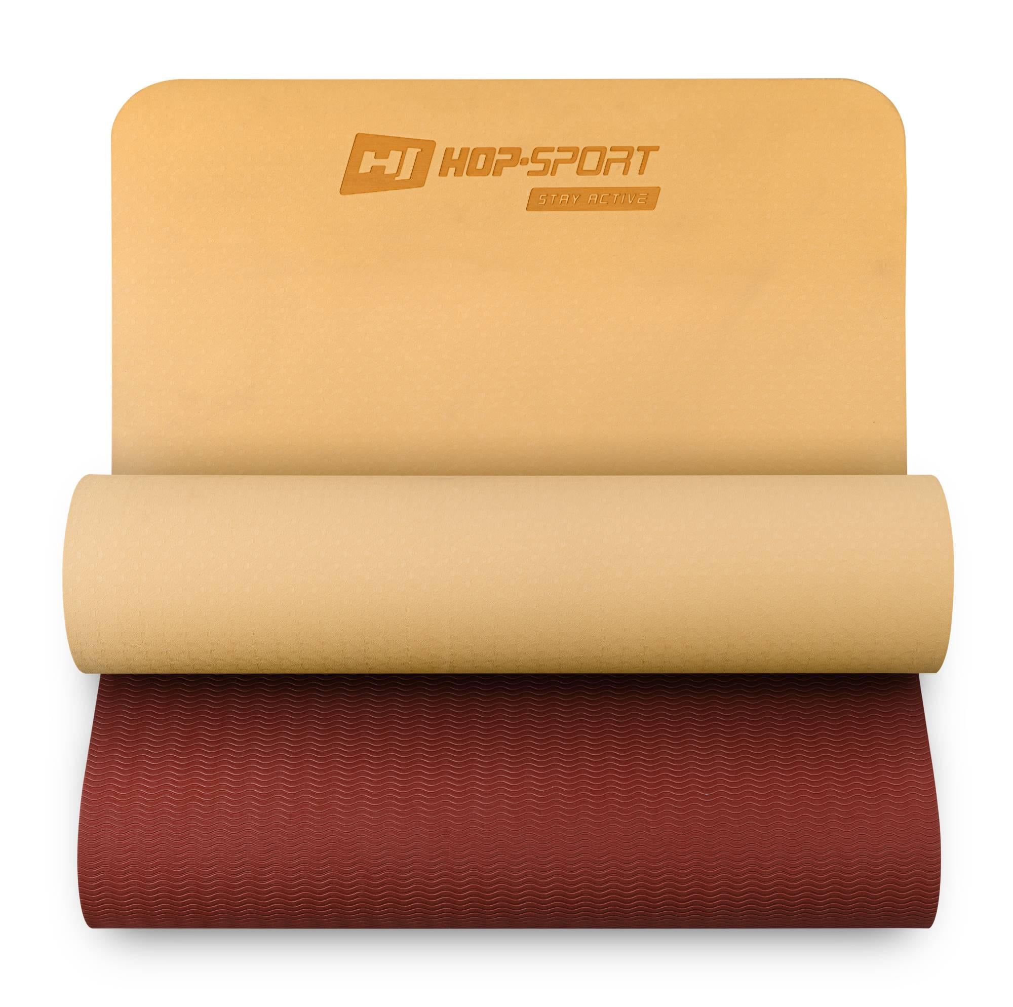 Коврик для фитнеса Hop-Sport TPE 0,6 см HS-T006GM Оранжево-красный
