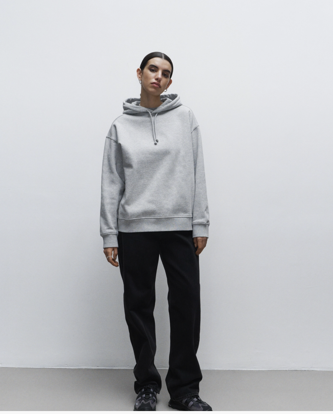 Худі сірий меланж M 421040