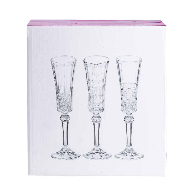 Набір бокалів для шампанського на високій ніжці під кришталь 6 шт. по 145 мл Прозорий - фото 4