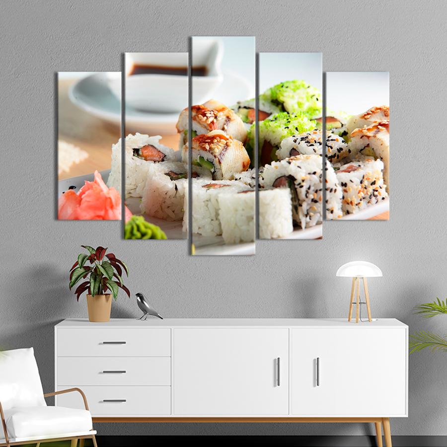 Настенний декор Вкусные роллы Калифорния в кунжуте 112x68 см (A528-5)