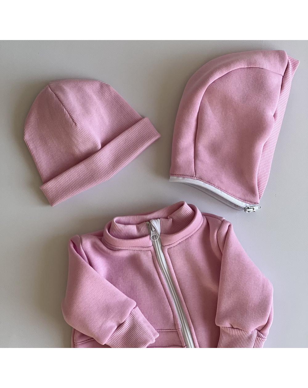 Комбинезон со съемным каюшоном детский BUNNY BOX триника утепленный р. 62 Розовый (18062) - фото 3