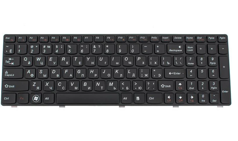Клавіатура для ноутбука Lenovo Y570 rus frame Чорний (183104)