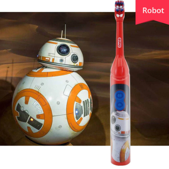 Детская электрическая зубная щетка Oral-B+3 Star Wars Робот на батарейках (1075eb6d) - фото 7