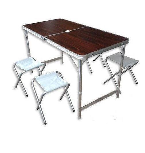 Стол для пикника Folding table со стульями Красный - фото 2